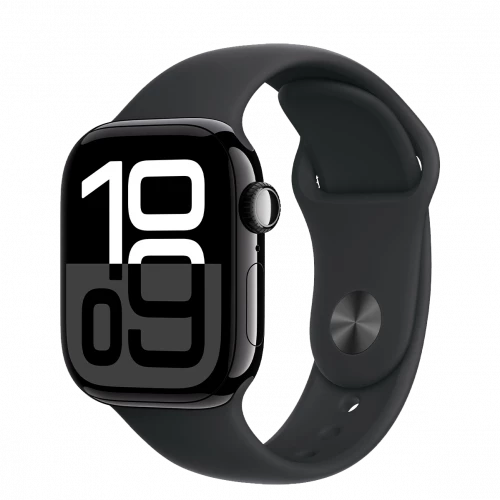 Apple Watch Series 10 GPS + Cellular 46mm Jet Black Alu. Case w. Black Sport Band - M/L (MWY43)