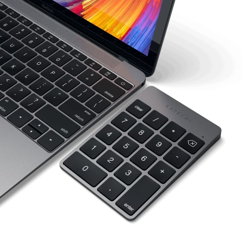 Клавиатура Satechi Aluminum Slim Rechargeable Bluetooth Keypad Space Gray (ST-SALKPM)