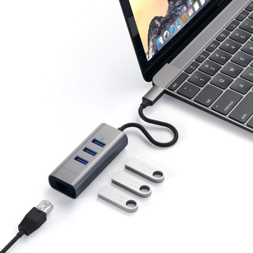 Satechi Type-C 2-in-1 USB Hub with Ethernet Space Gray (ST-TC2N1USB31AM)