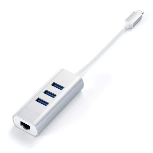 Satechi Type-C 2-in-1 USB Hub with Ethernet Silver (ST-TC2N1USB31AS)