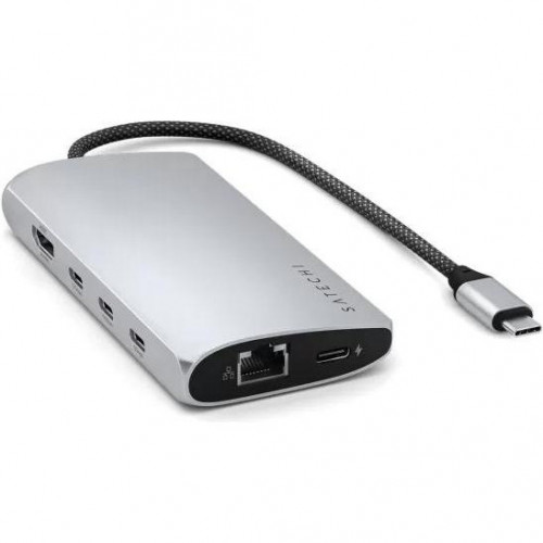 Satechi USB-C Multiport Adapter 8K With Ethernet V3 Silver (ST-P8KES)