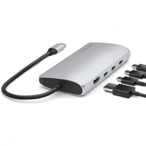 Satechi USB-C Multiport Adapter 8K With Ethernet V3 Silver (ST-P8KES)