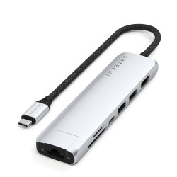 Satechi 7-in-1 USB-C Slim Multiport Adapter with Ethernet Silver (ST-P7SS)