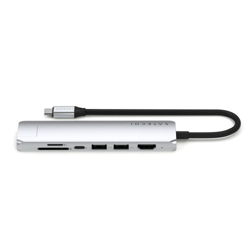 Satechi 7-in-1 USB-C Slim Multiport Adapter with Ethernet Silver (ST-P7SS)