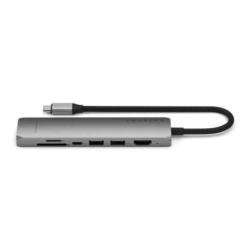 Satechi 7-in-1 USB-C Slim Multiport Adapter with Ethernet Space Grey (ST-P7SM)