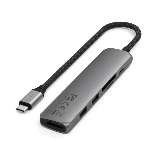 Satechi 6-in-1 USB-C Slim Multiport Adapter Space Grey (ST-P6SM)