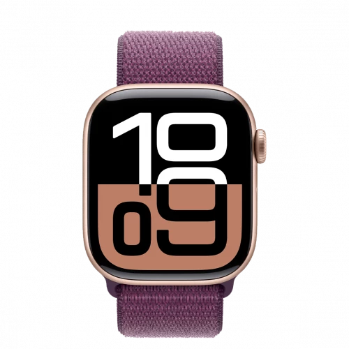 Apple Watch Series 10 GPS + Cellular 42mm Rose Gold Aluminum Case w. Plum S. Loop (MWXC3)