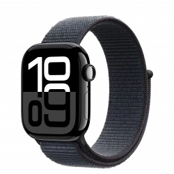 Apple Watch Series 10 GPS + Cellular 42mm Jet Black Aluminum Case w. Ink S. Loop (MWX83)