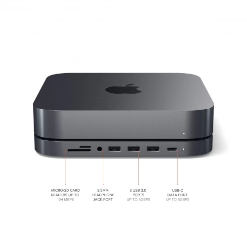 Satechi Type-C Aluminum Stand & Hub for Mac Mini Space Gray (ST-ABHFM)
