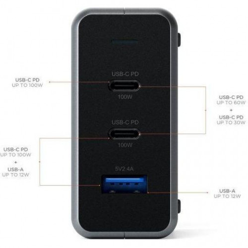 Satechi 100W USB-C PD Compact GaN Charger (ST-TC100GM-EU)
