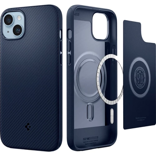 Чехол-накладка (силиконовый) Apple iPhone 14 Pro Spigen Mag Armor MagFit Navy Blue (ACS04990)