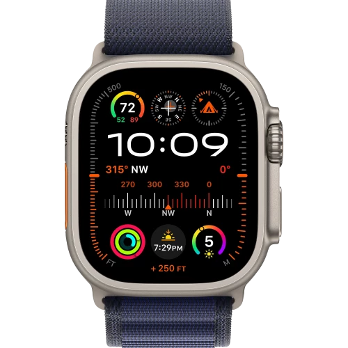 Apple Watch Ultra 2 GPS + Cellular 49mm Natural Titan. Case w. Navy Alpine Loop - Small (MYT33+MXMX3)