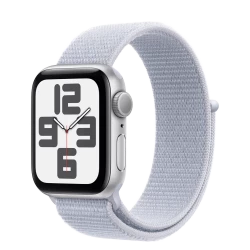 Apple Watch SE 2 GPS 40mm Silver Aluminium Case w. Blue Cloud Sport Loop (MXEE3)