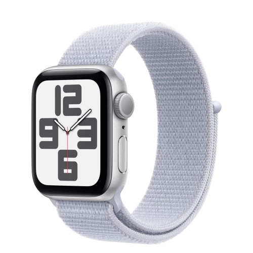 Apple Watch SE 2 GPS 40mm Silver Aluminium Case w. Blue Cloud Sport Loop (MXEE3)
