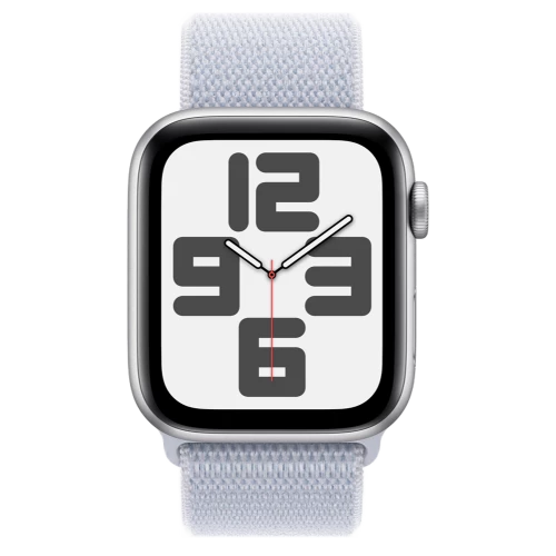 Apple Watch SE 2 GPS 40mm Silver Aluminium Case w. Blue Cloud Sport Loop (MXEE3)