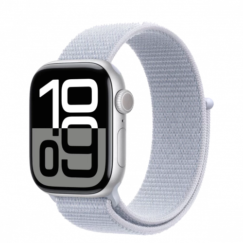 Apple Watch Series 10 GPS + Cellular 42mm Silver Aluminum Case w. Blue Cloud S. Loop (MWX53)