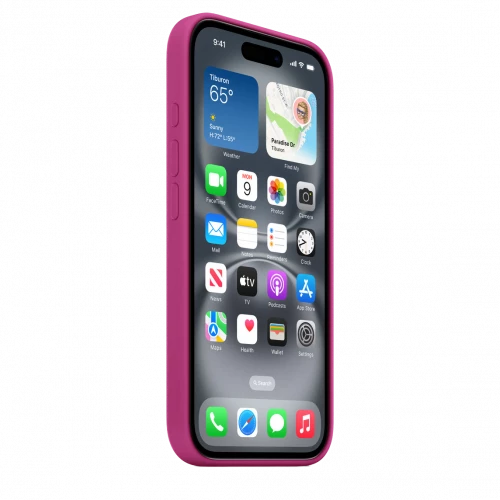 Чохол-накладка (силіконовий) для iPhone 16 Silicone Case High Copy with MagSafe Fuchsia