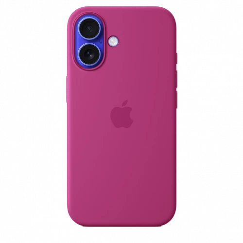 Чохол-накладка (силіконовий) для iPhone 16 Silicone Case High Copy with MagSafe Fuchsia