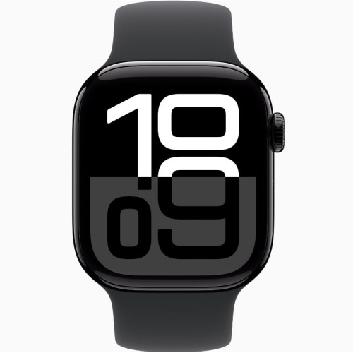 Apple Watch Series 10 GPS 42mm Jet Black Aluminum Case w. Black Solo Loop Size 7 (MWWX3+MY7W3)
