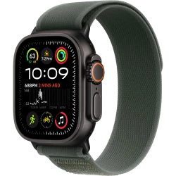 Apple Watch Ultra 2 GPS + Cellular 49mm Black Titan. Case w. Green Trail Loop - M/L (MYTJ3+MYQ43)