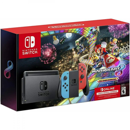 Nintendo Switch Neon Blue-Red Mario Kart 8 Deluxe Bundle
