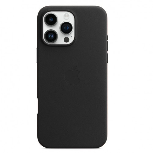 Чехол-накладка (кожаный) для iPhone 16 Pro Leather Case with MagSafe High Copy Black