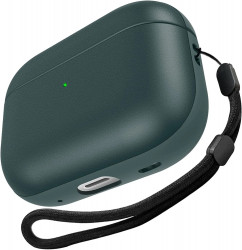 Чохол-накладка (силіконовий) Apple AirPods 4 TPU Leather Dark Green