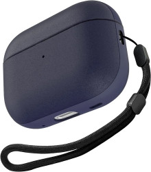 Чохол-накладка (силіконовий) Apple AirPods 4 TPU Leather Dark Blue