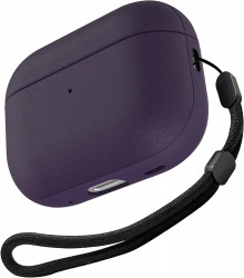 Чохол-накладка (силіконовий) Apple AirPods 4 TPU Leather Dark Purple