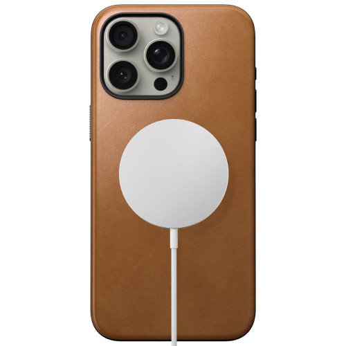 Чехол-накладка (кожаный) Apple iPhone 15 Pro Max NOMAD Modern Leather Case with Magsafe English Tan