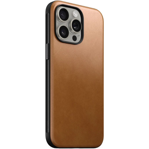 Чехол-накладка (кожаный) Apple iPhone 15 Pro Max NOMAD Modern Leather Case with Magsafe English Tan