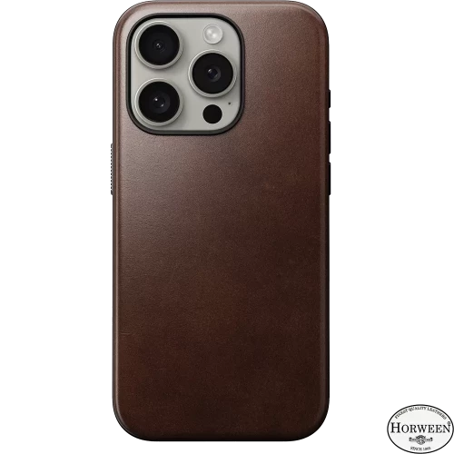 Чехол-накладка (кожаный) Apple iPhone 15 Pro Max NOMAD Horween® Modern Leather Case with Magsafe Rustic Brown