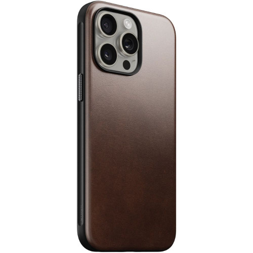 Чехол-накладка (кожаный) Apple iPhone 15 Pro Max NOMAD Horween® Modern Leather Case with Magsafe Rustic Brown