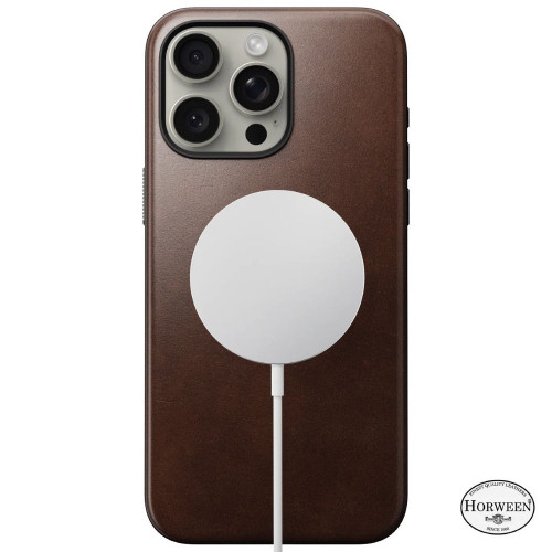 Чохол-накладка (шкіряний) Apple iPhone 15 Pro NOMAD Horween® Modern Leather Case with Magsafe Rustic Brown
