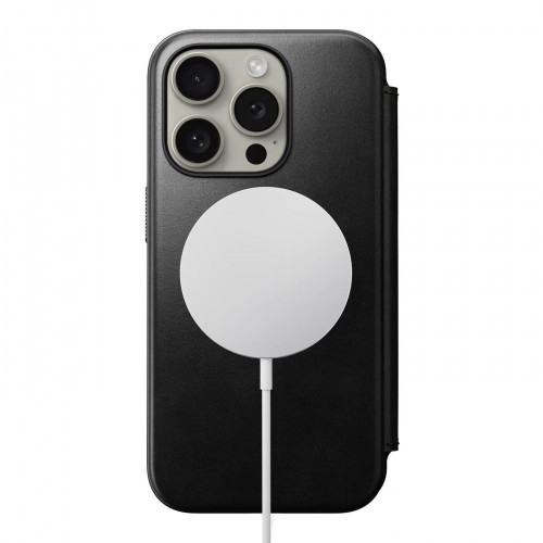 Чехол-книжка (кожаный) Apple iPhone 15 Pro NOMAD Horween® Modern Leather Folio with Magsafe Black