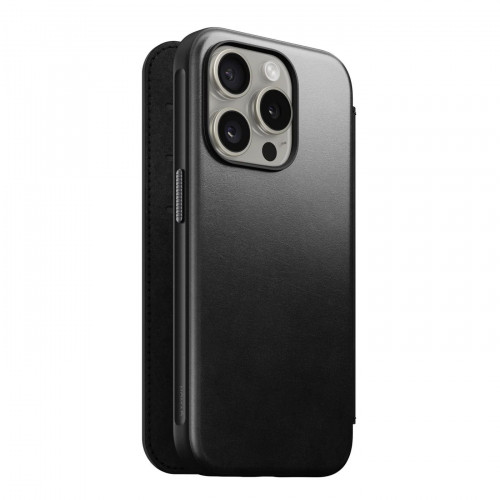 Чехол-книжка (кожаный) Apple iPhone 15 Pro NOMAD Horween® Modern Leather Folio with Magsafe Black