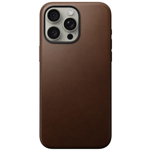 Чехол-накладка (кожаный) Apple iPhone 15 Pro Max NOMAD Modern Leather Case with Magsafe Brown
