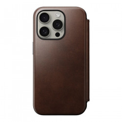 Чехол-книжка (кожаный) Apple iPhone 15 Pro NOMAD Horween® Modern Leather Folio with Magsafe Rustic Brown