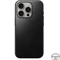 Чехол-накладка (кожаный) Apple iPhone 15 Pro NOMAD Horween® Modern Leather Case with Magsafe Black