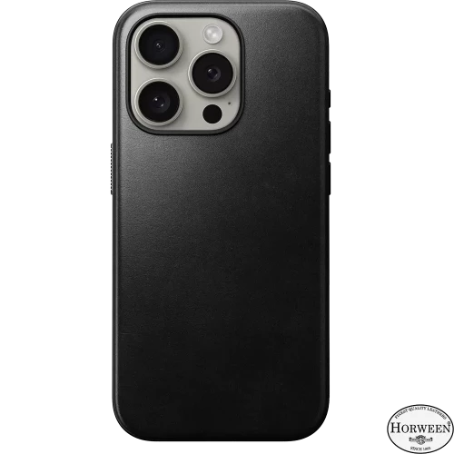 Чехол-накладка (кожаный) Apple iPhone 15 Pro Max NOMAD Horween® Modern Leather Case with Magsafe Black