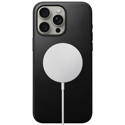 Чехол-накладка (кожаный) Apple iPhone 15 Pro Max NOMAD Horween® Modern Leather Case with Magsafe Black