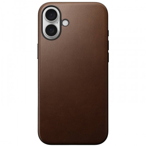 Чехол-накладка (кожаный) Apple iPhone 16 Plus NOMAD Modern Leather Case with Magsafe Brown