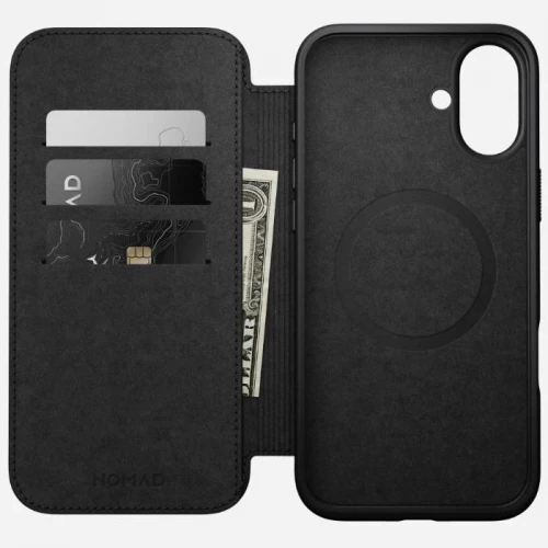Чохол-книжка (шкіряний) Apple iPhone 16 NOMAD Modern Leather Folio with Magsafe Black