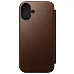 Чехол-книжка (кожаный) Apple iPhone 16 Plus NOMAD Modern Leather Folio with Magsafe Brown