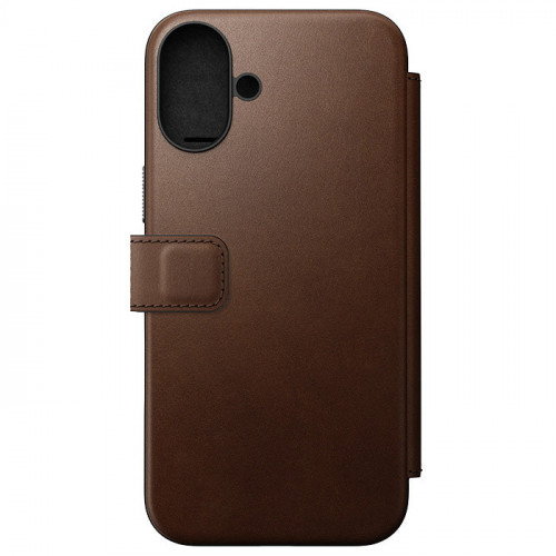Чехол-книжка (кожаный) Apple iPhone 16 Plus NOMAD Modern Leather Folio with Magsafe Brown