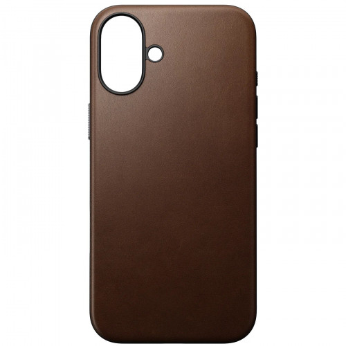 Чехол-накладка (кожаный) Apple iPhone 16 NOMAD Modern Leather Case with Magsafe Brown