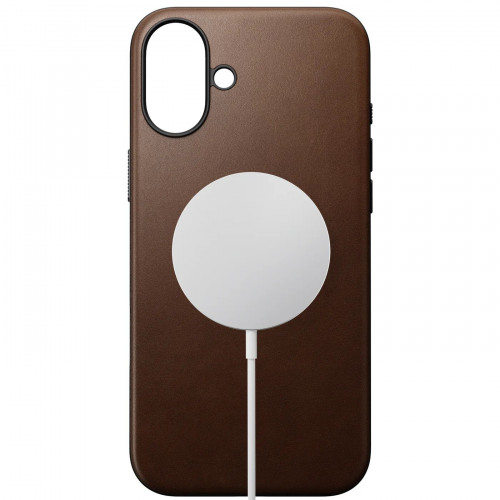 Чехол-накладка (кожаный) Apple iPhone 16 NOMAD Modern Leather Case with Magsafe Brown