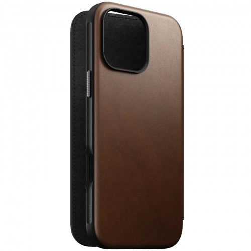 Чохол-книжка (шкіряний) Apple iPhone 16 Pro NOMAD Modern Leather Folio with Magsafe Brown
