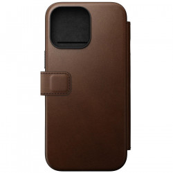 Чехол-книжка (кожаный) Apple iPhone 16 Pro Max NOMAD Modern Leather Folio with Magsafe Brown