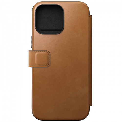 Чехол-книжка (кожаный) Apple iPhone 16 Pro Max NOMAD Modern Leather Folio with Magsafe English Tan